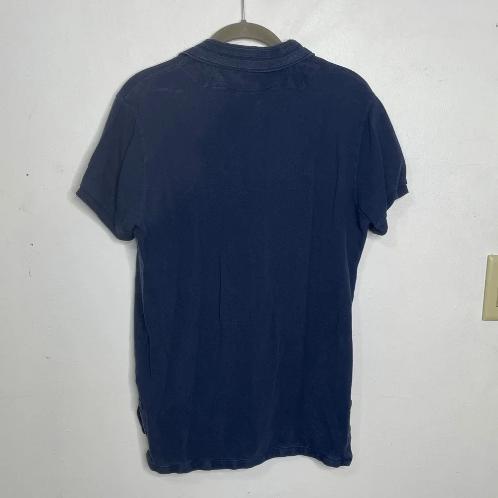 Polo Ralph Lauren Mens Custom Fit Navy Blue Nautical Crest Polo Shirt Small